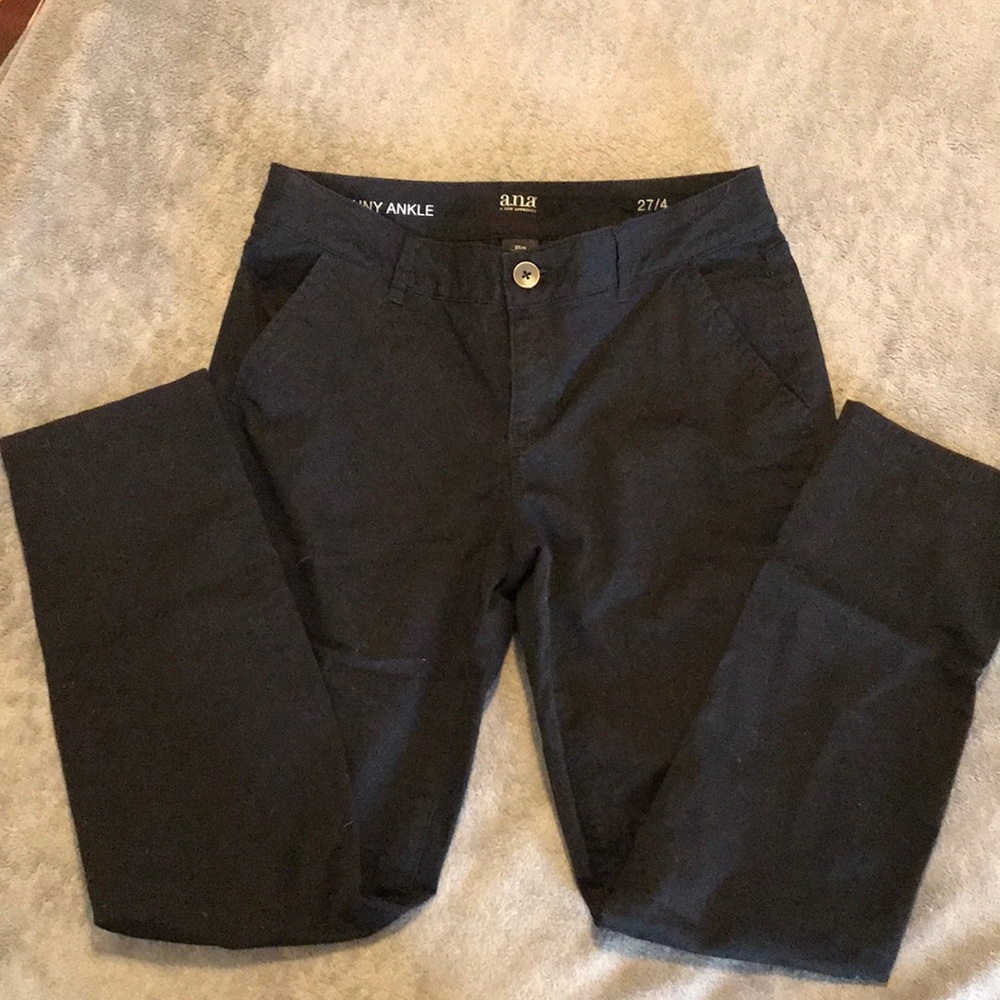 Ana brand skinny cut black ankle pants- women